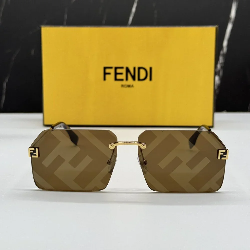 NEW FENDI GOLD BROWN UNISEX SUNGLASSES FENDI FE40043U 33G